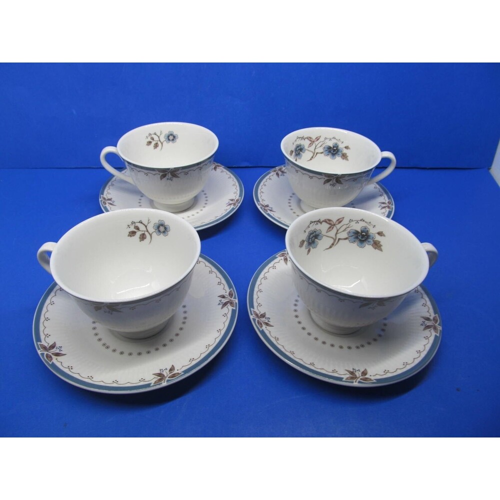 Royal Doulton Old Colony Set Of 4 Footed Cups And 4 Saucers VGC